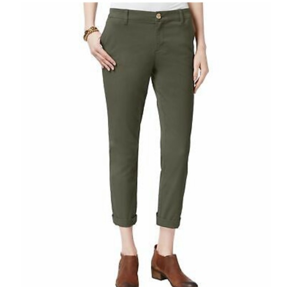 Tommy Hilfiger Olive Green Cuffed Chino Pants